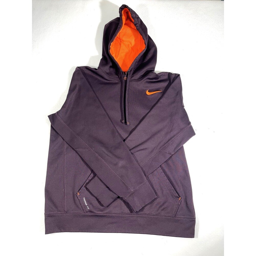 NIKE MENS PLUM PURPLE HOODIE BIG SWISH THERMA FIT SIZE L